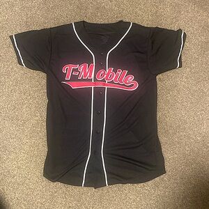 COPY - Good condition pink and black T-Mobile baseball jersey.
